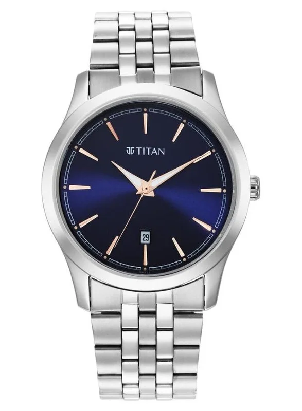 تيتان ساعة يد تناظرية من الفولاذ المقاوم للصدأ